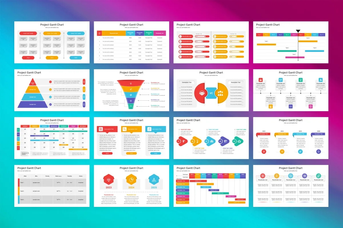 Project Gantt Chart Keynote Template Presentation Template 133049