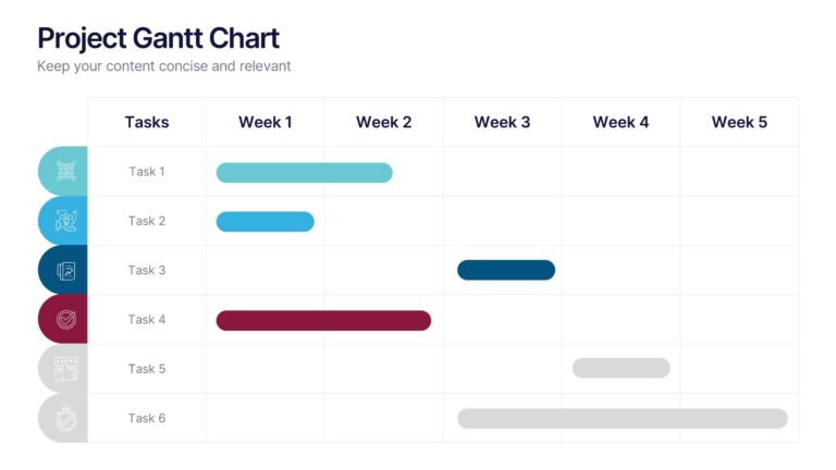 Project Gantt Chart Presentation PowerPoint Template And Google Slides Theme