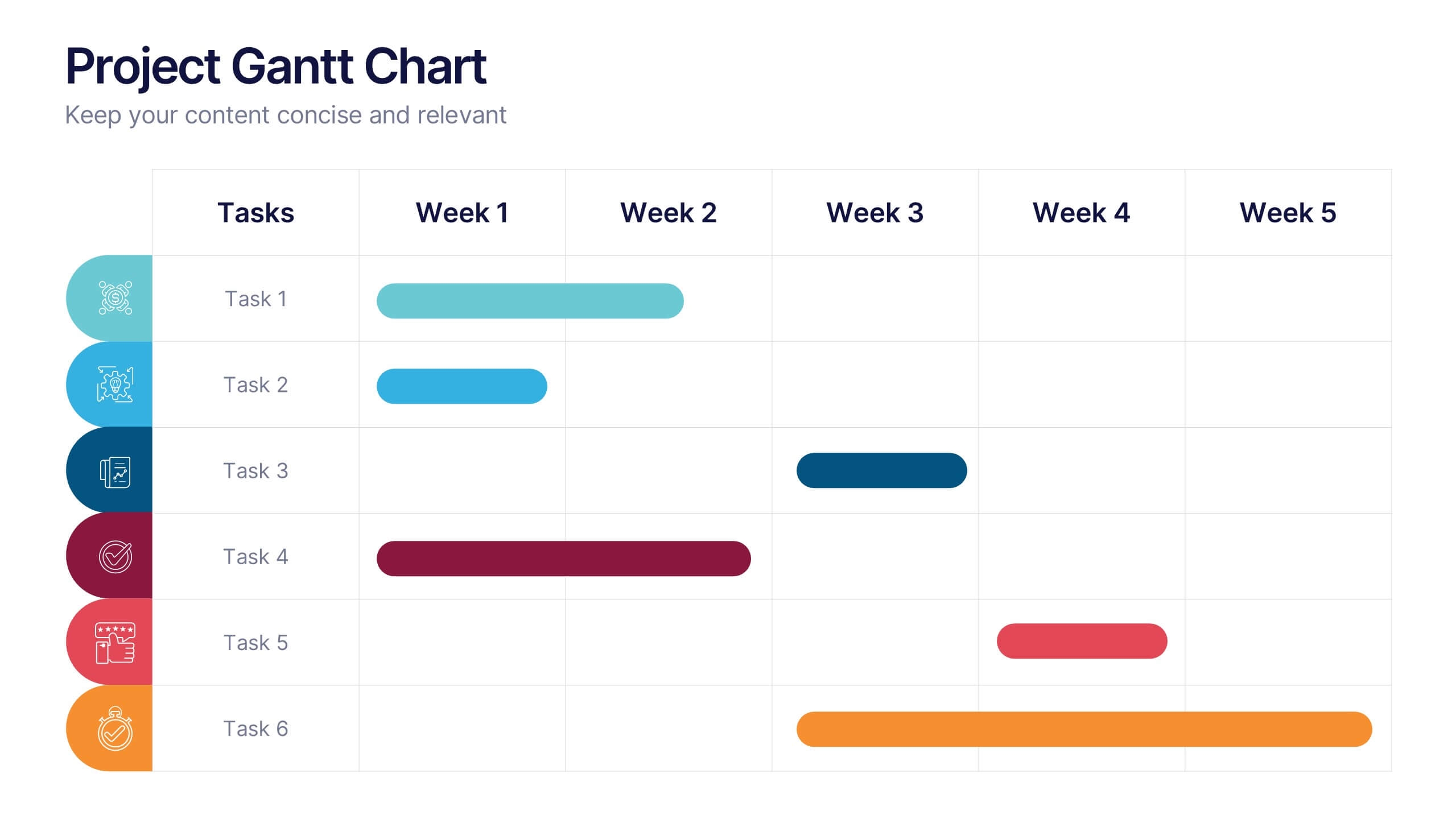 Project Gantt Chart Presentation PowerPoint Template And Google Slides Theme