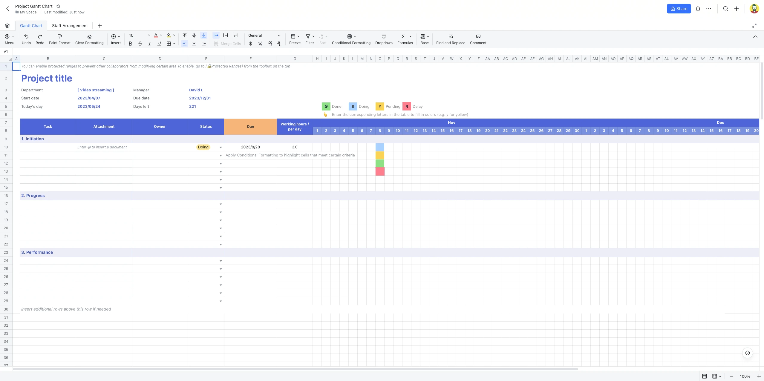 Project Gantt Chart Template Lark Templates