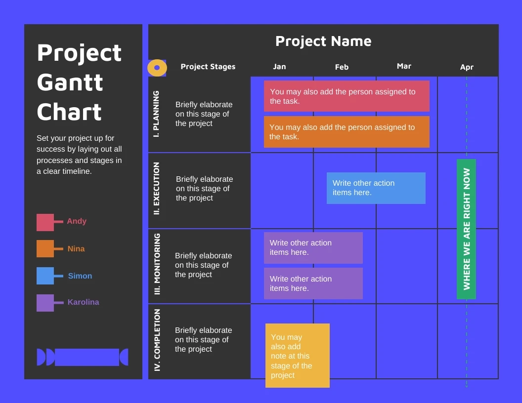 Project Gantt Chart Template Venngage