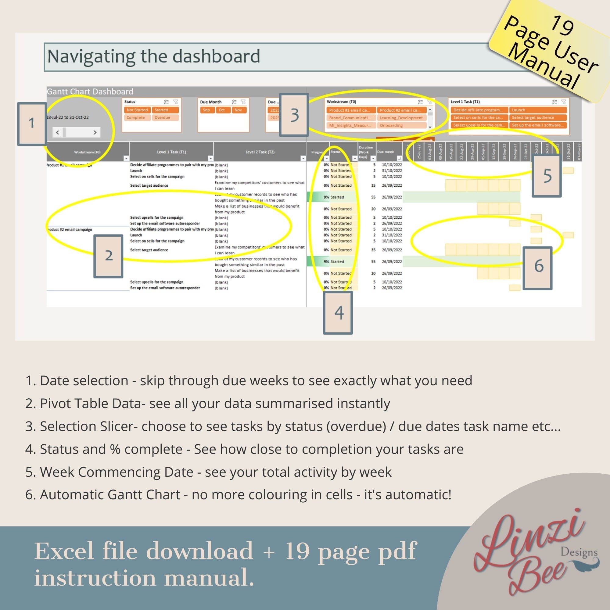 Project Management Planner With Gantt Chart Dashboard Excel Project Management Planner With Gantt Chart Dashboard Excel