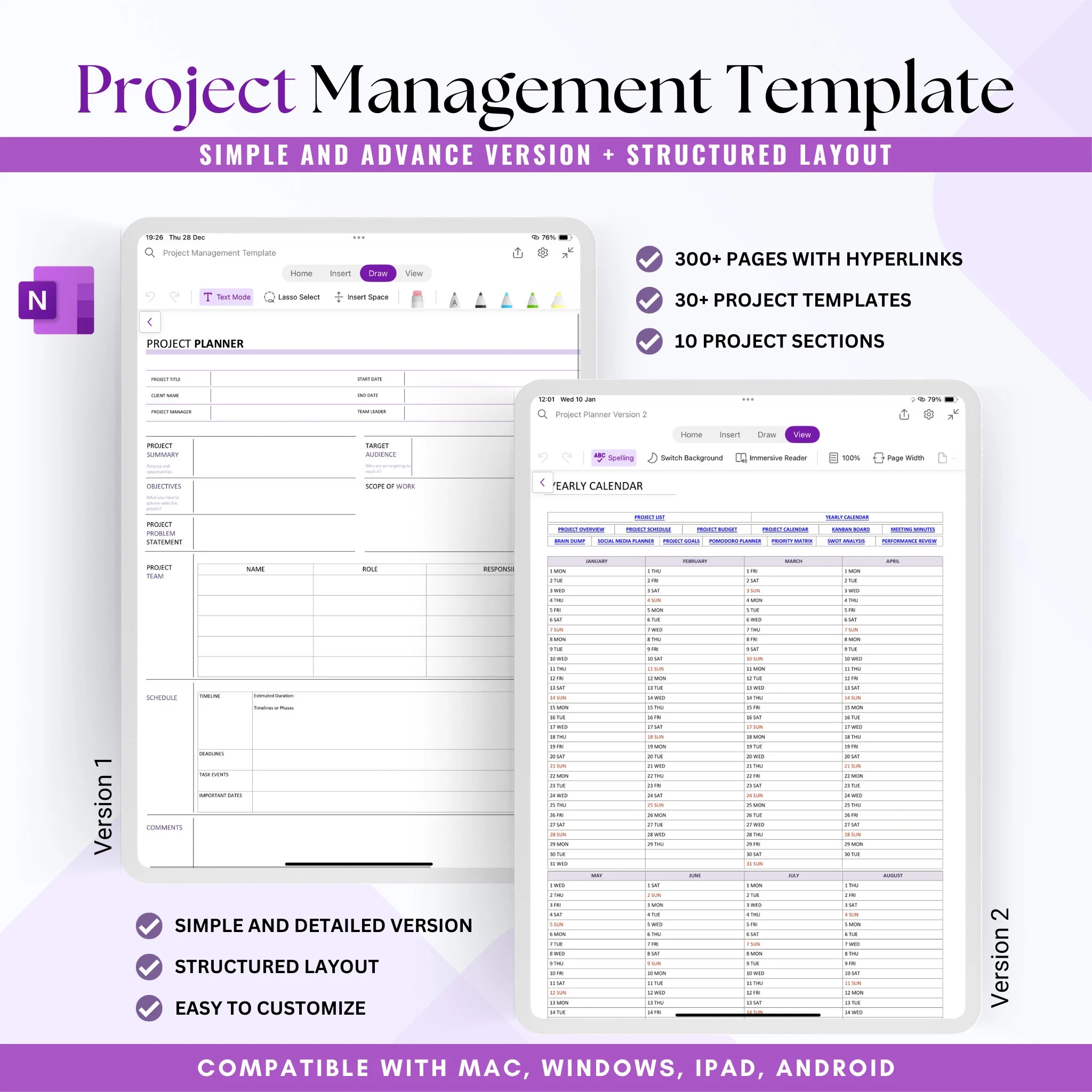Project Management Template Gantt Chart Project Milestone SMART Goals Project Budget SWOT Analysis Kanban Board Onenote Planner Etsy Canada Project Management Template Gantt Chart Project Milestone SMART Goals Project Budget SWOT Analysis Kanban Board Onenote Planner Etsy Canada