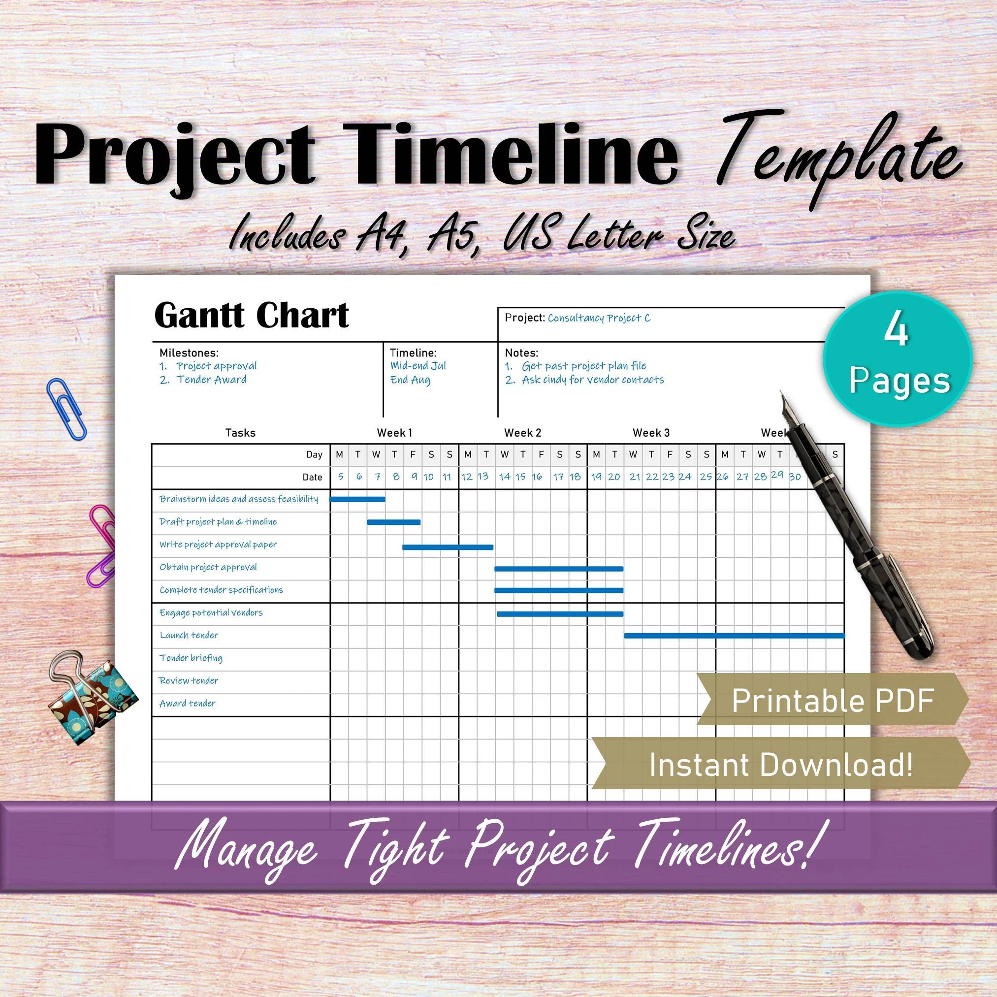 Gantt Chart Template Pdf