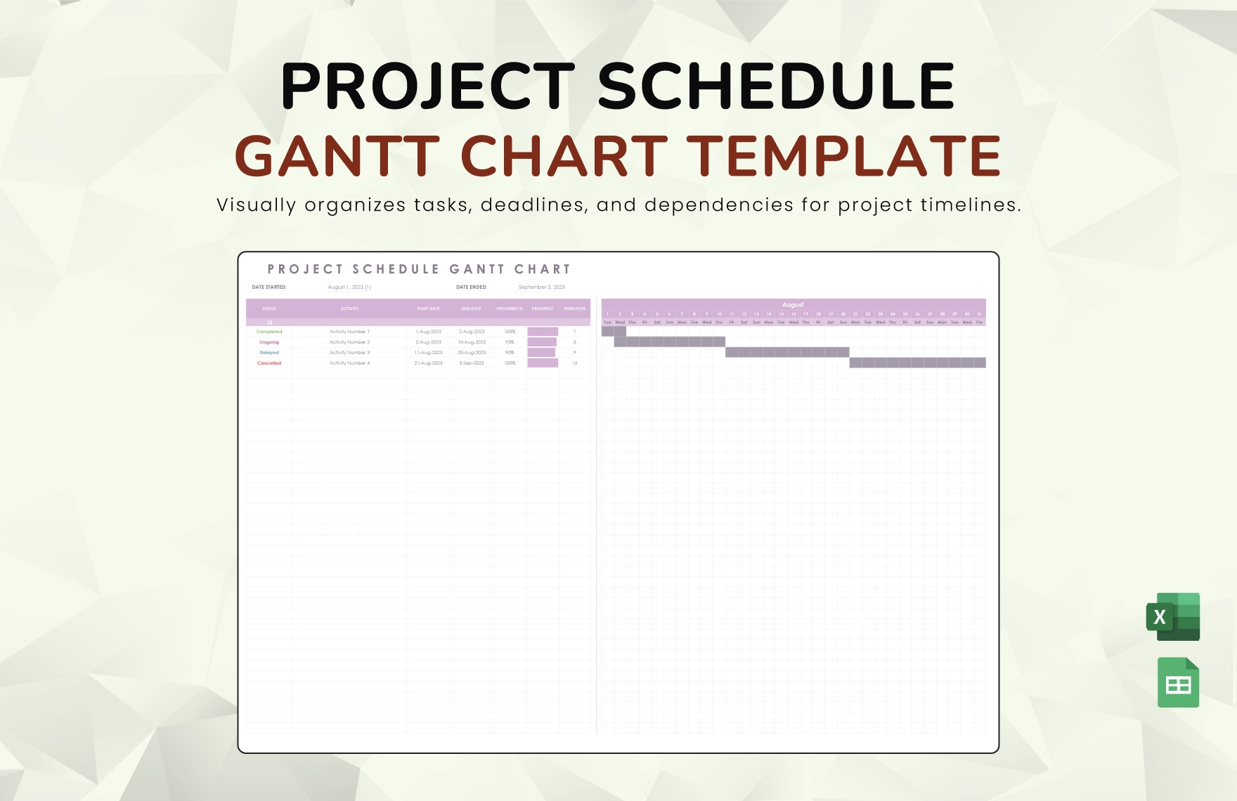Gantt Chart Wedding