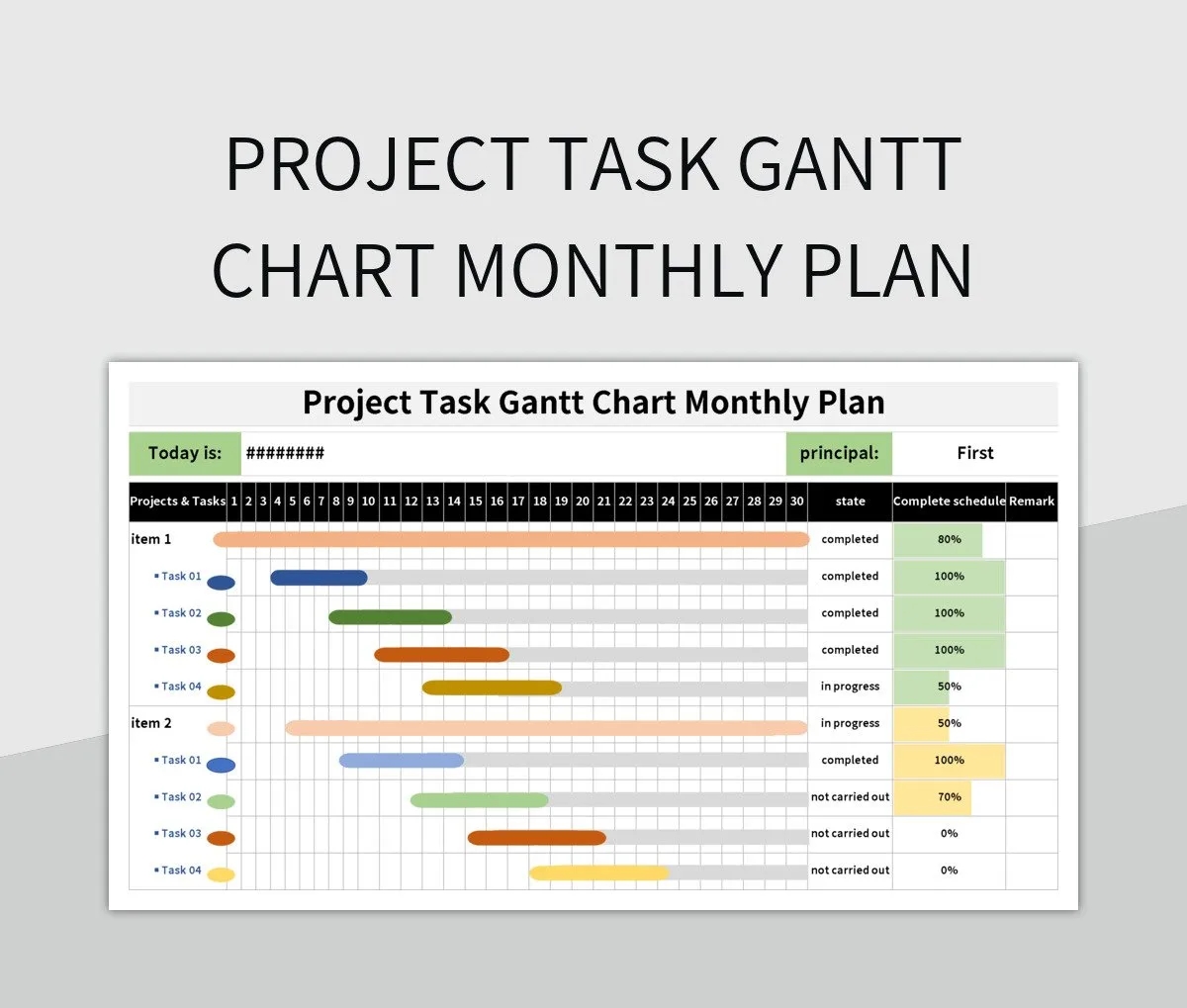 Monthly Gantt Chart Template