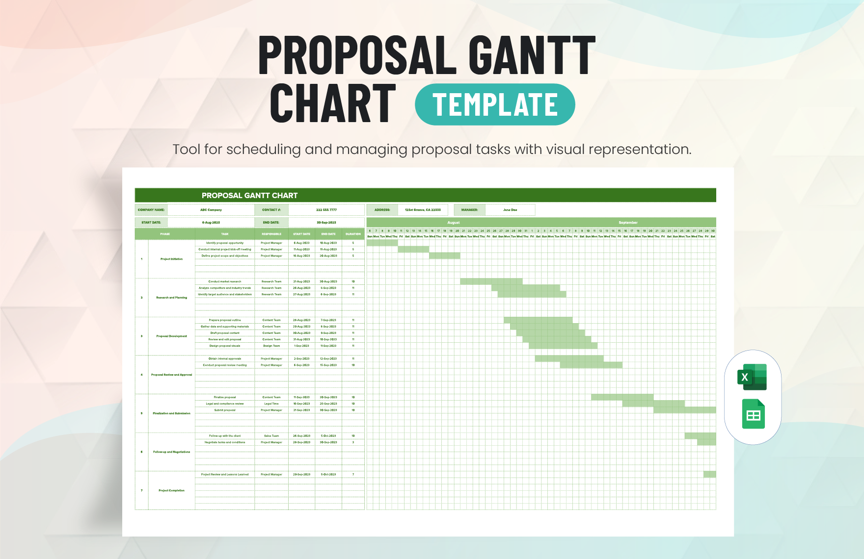 Gantt Chart For Project Proposal