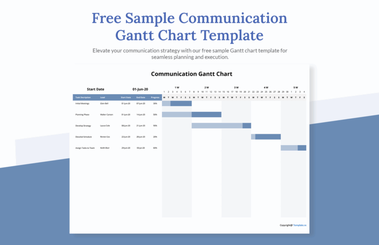 Sample Communication Gantt Chart Template In Excel Download 