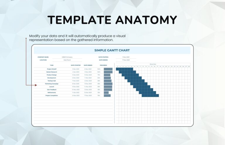 Simple Gantt Chart Template In Excel Google Sheets Download Template 