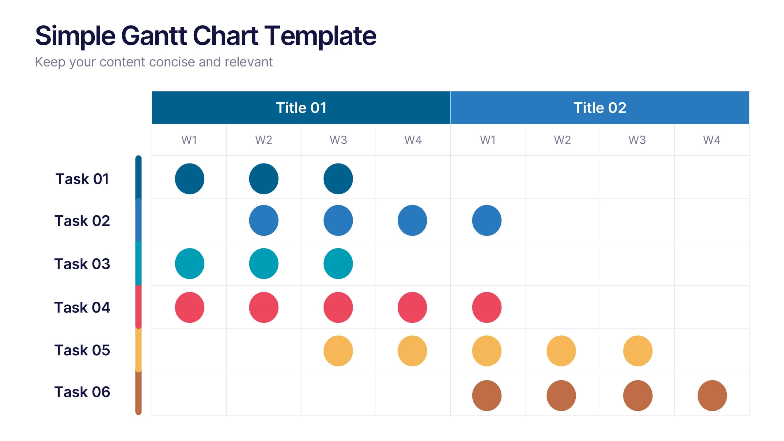 Simple Gantt Chart Template Presentation PowerPoint Template And Google Slides Theme