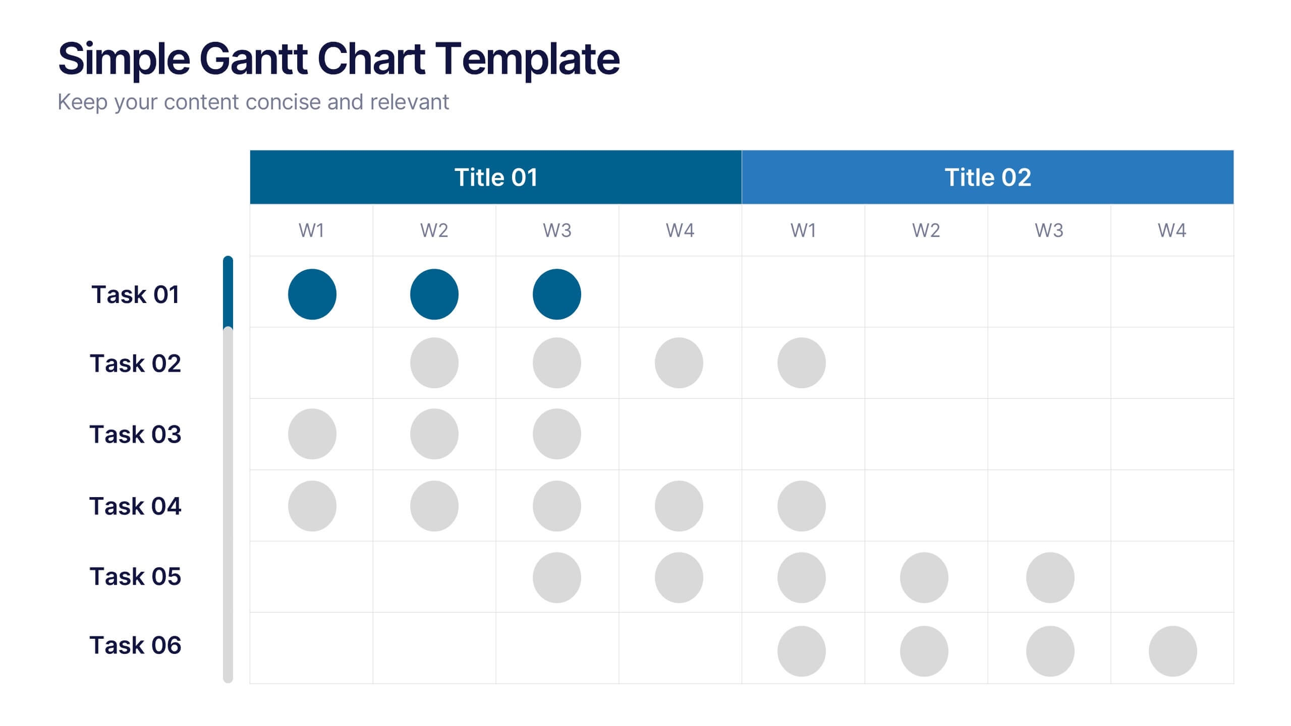 Simple Gantt Chart Template Presentation PowerPoint Template And Google Slides Theme