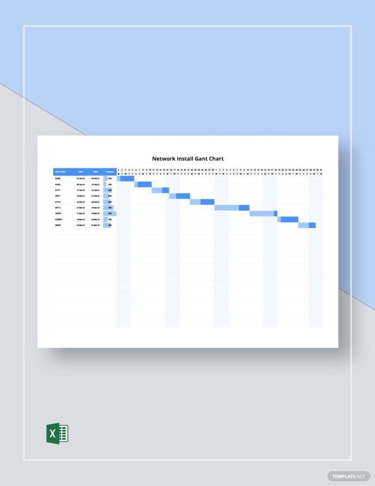Simple Network Gantt Chart Template In Excel Download Template