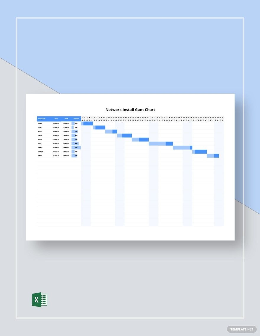 Simple Network Gantt Chart Template In Excel Download Template