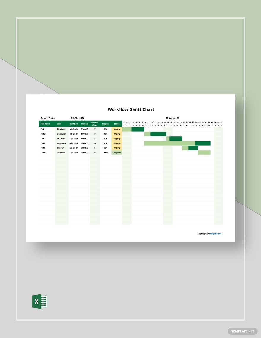Simple Team Gantt Chart Template In Excel Download Template