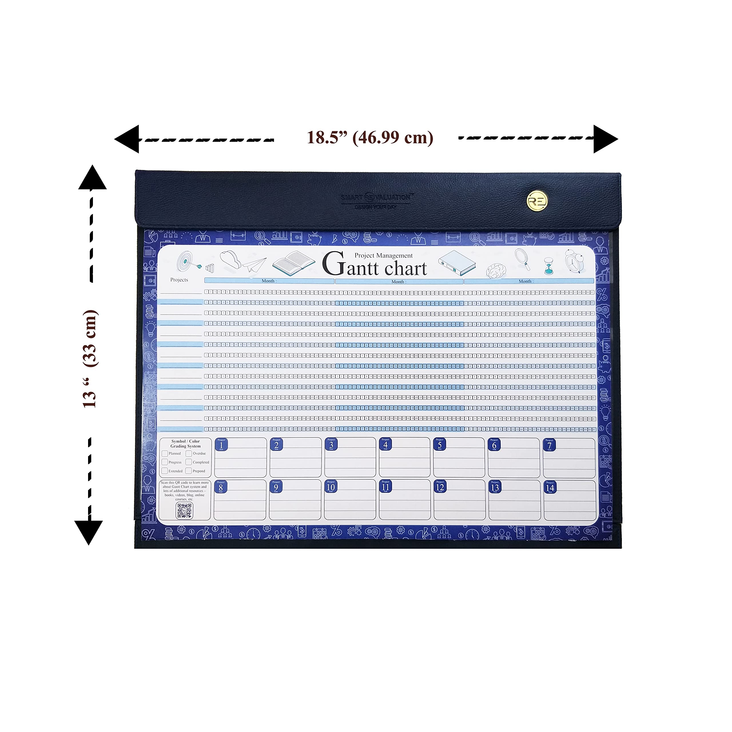 Smart Revaluation Professional 12 Months Month Less GANTT Chart For Planning Tracking And Recording Each Project Activity Amazon in Office Products