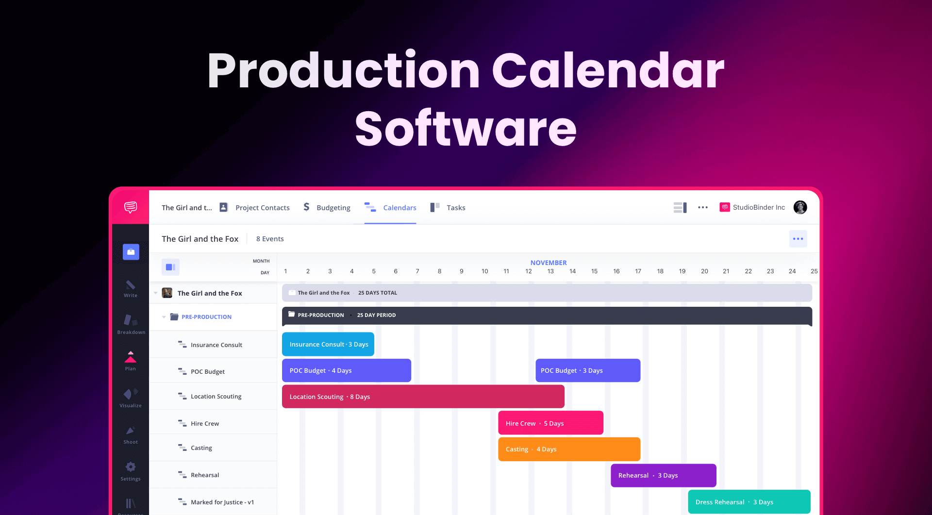 StudioBinder Production Calendar Software For Film TV U0026 Video