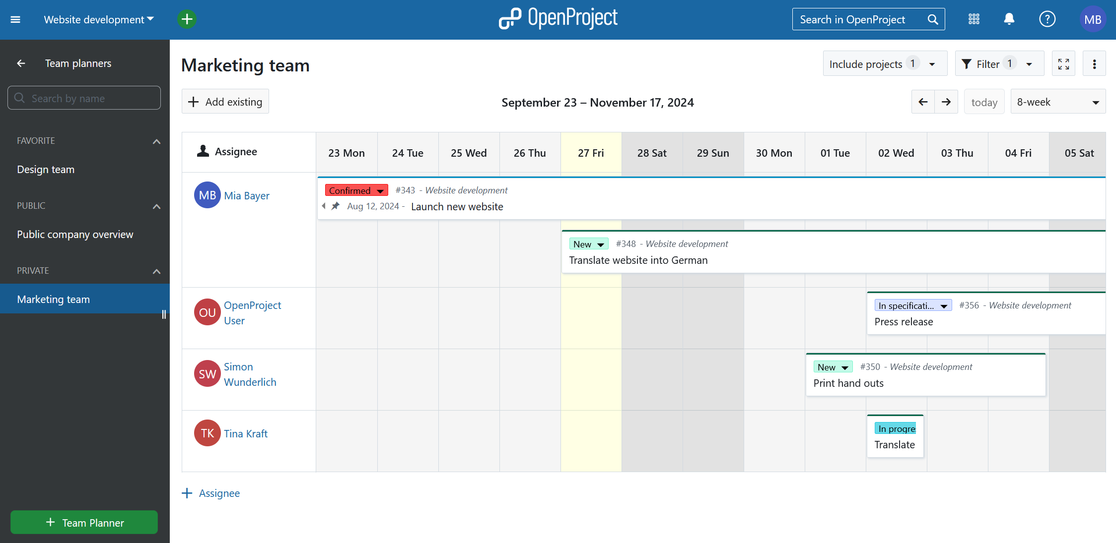 Team Planner OpenProject