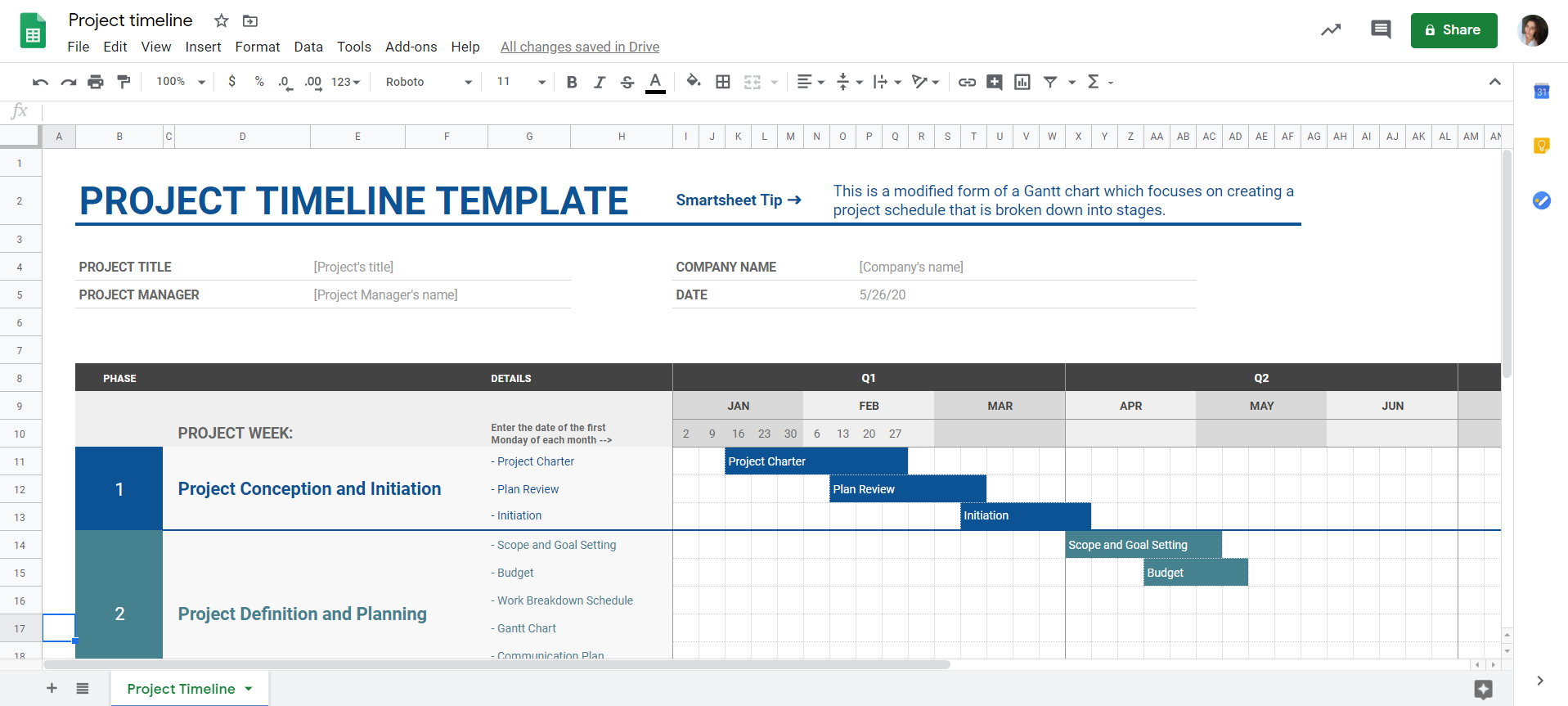 Gantt Chart G Suite