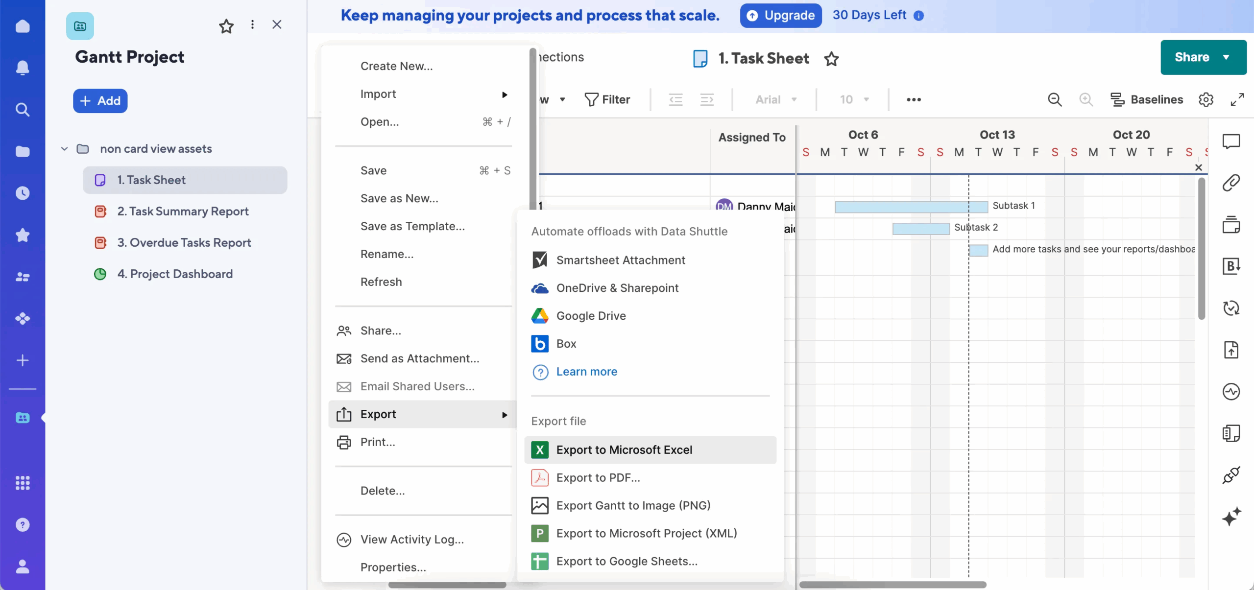 Export Gantt Chart From Smartsheet