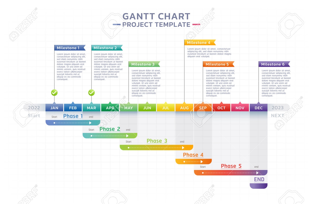 Timeline Gantt Chart Infographic Template Background Royalty Free 