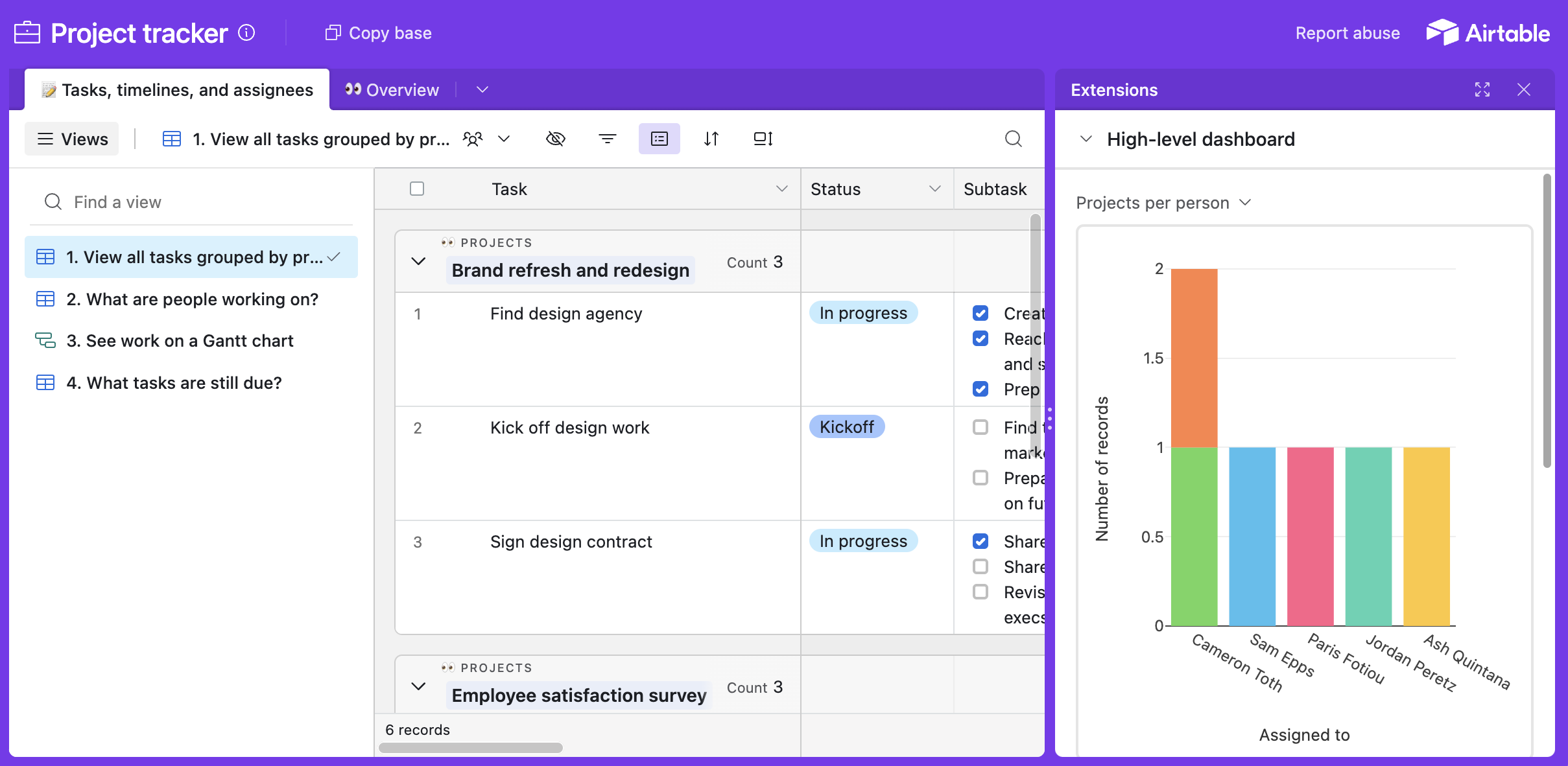 Airtable Gantt Chart Template