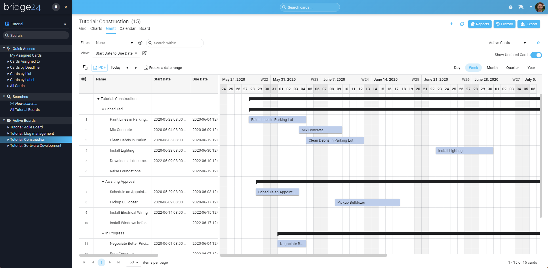 Trello Gantt Chart View And Timeline