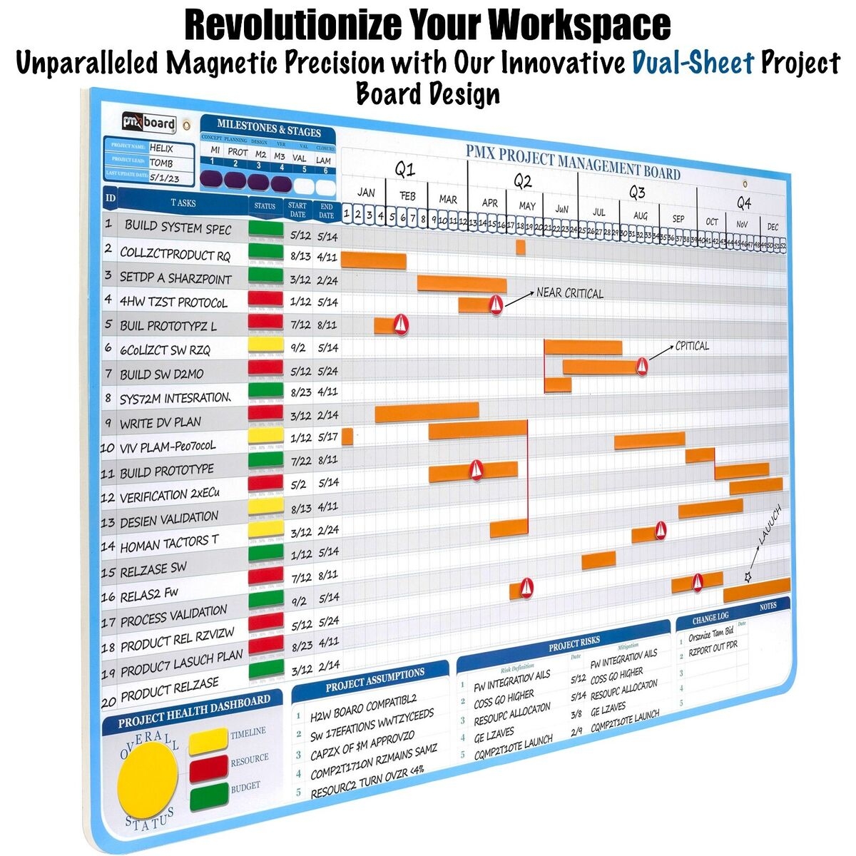 Ultimate Project Management Gantt Chart Whiteboard Kit Gantt Chart Board EBay