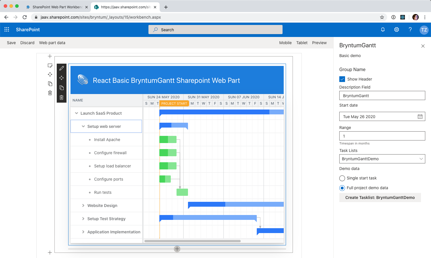 Sharepoint Online Gantt Chart