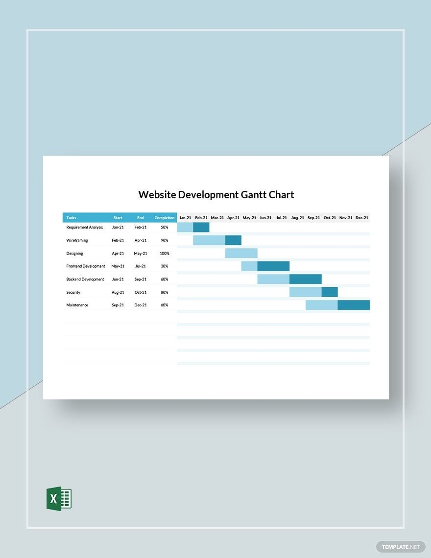 Website Development Gantt Chart Template In Excel Download Template Website Development Gantt Chart Template In Excel Download Template