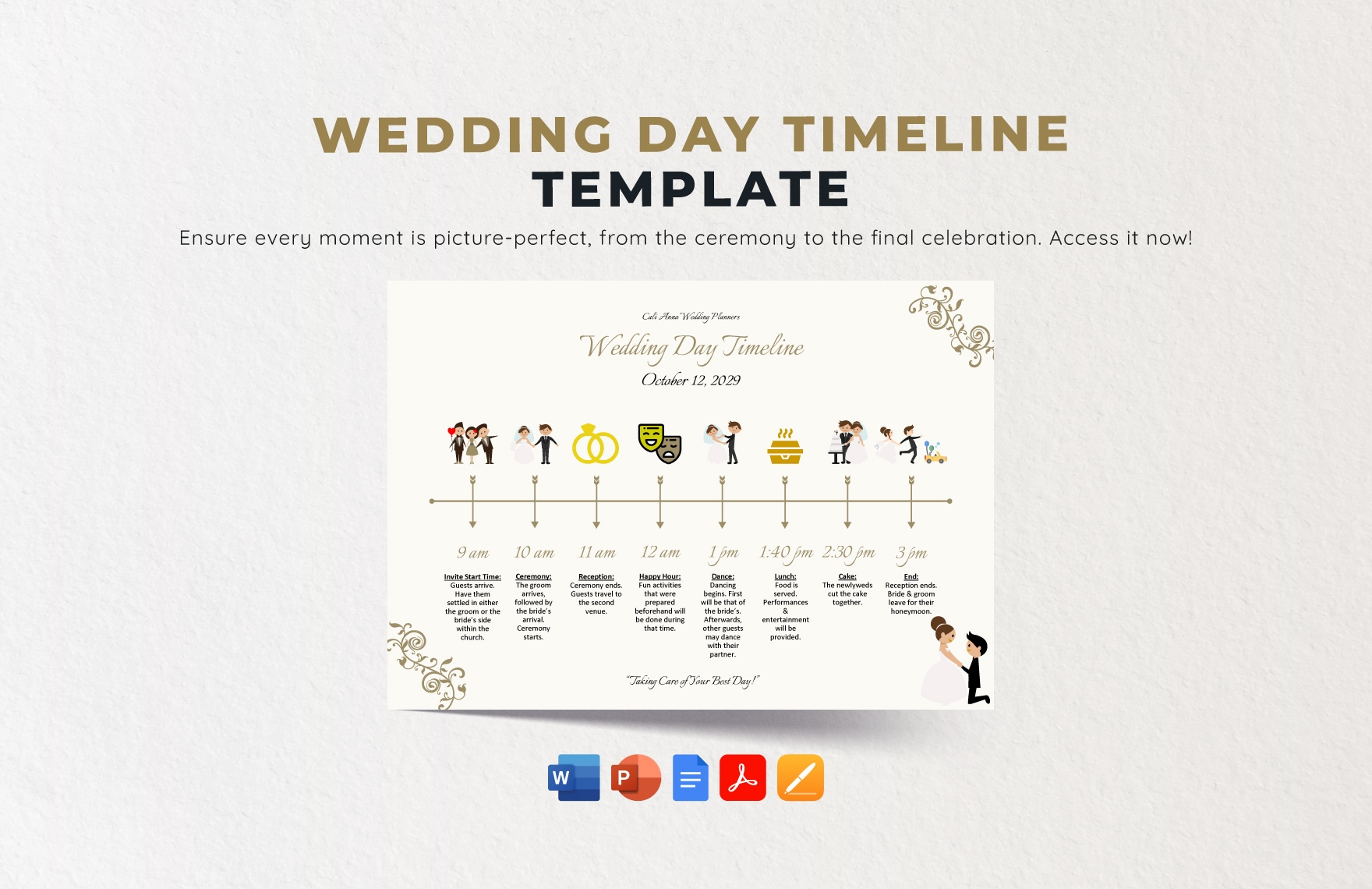 Wedding Gantt Chart Example